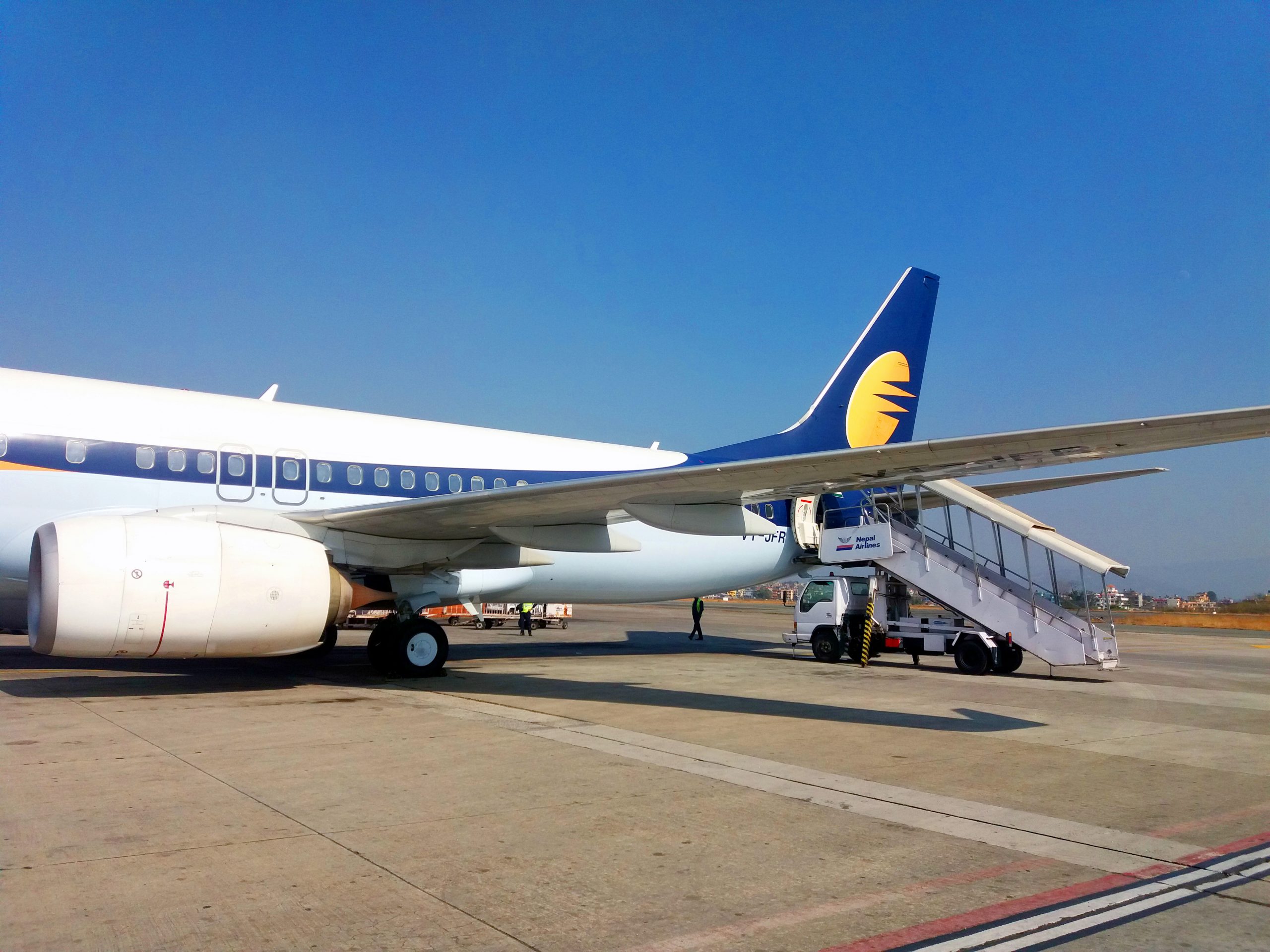 Jet_Airways_Flight_VT-JFR_at_Tribhuvan_International_Airport_Nepal-scaled